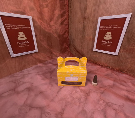 Rückfluss Räucherkegel Satya Sandalwood (Sandelholz)